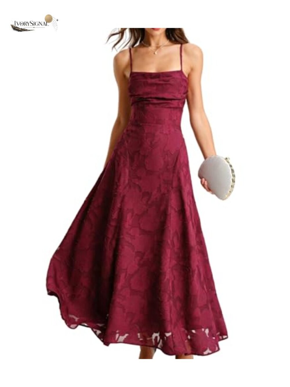 A-Line Backless Maxi Dress Sleeveless Square Neck Wedding Guest Formal